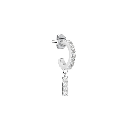 LA PETITE STORY JEWELRY Mod. LPS02ARQ59 silver hoop earring with crystal embellishments.