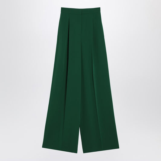 Max Mara Wide emerald green cady trousers LACCATOCO/R_MAXM-014_102