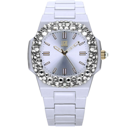 LIGHT TIME Mod. VELVET NAUTILUS - White Clear Strass