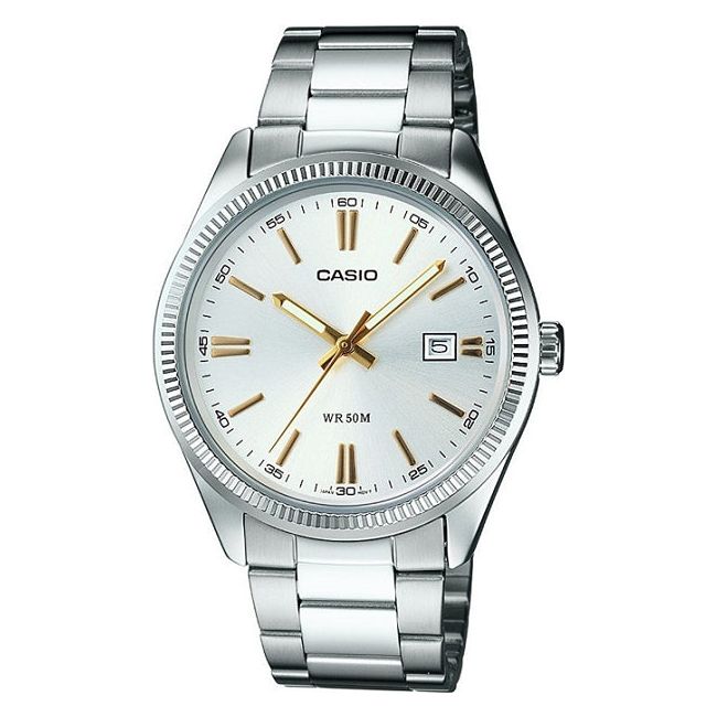 CASIO COLLECTION Mod. LADY DATE - ARGENTEE. GOLD INDEXES WATCHES