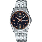 CASIO COLLECTION Mod. LADY DAY & DATE - BLACK. BRONZE INDEXES WATCHES