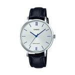 CASIO COLLECTION Mod. MINIMAL. LEATHER - SILVER WATCHES