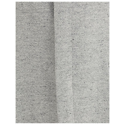Lardini Gray Fleece Wool Coat fabric close-up showcasing herringbone pattern and texture.