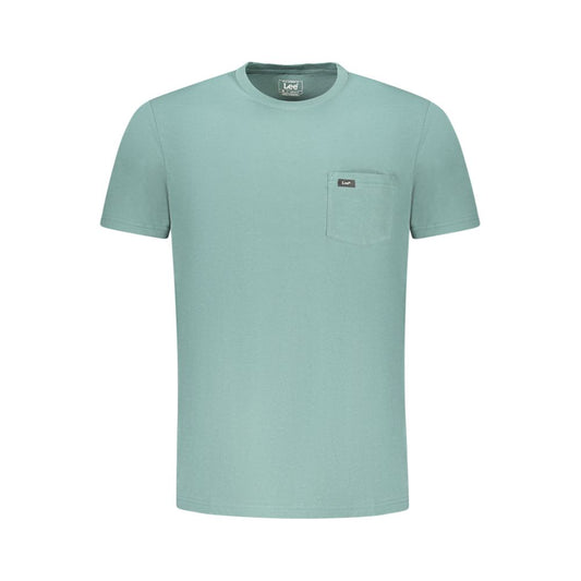 Lee Green Cotton Men T-Shirt with crew neck and pocket detail