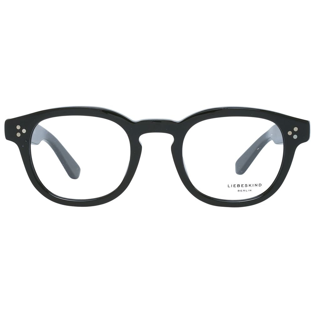 Liebeskind Black Plastic Frames with clip-on feature, women's style, measures 46/22/135 mm, black plastic material.