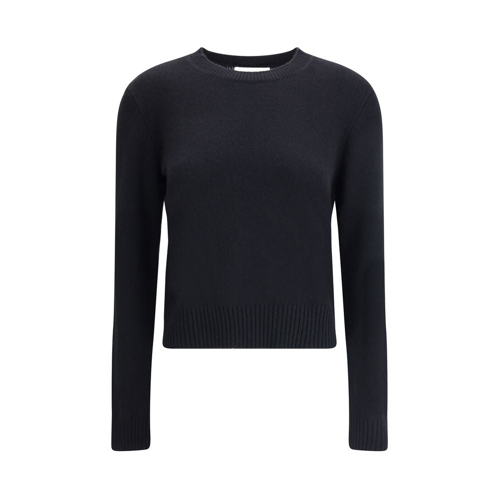 Lisa Yang Mable Sweater in black cashmere with ribbed crew neck, cuffs, and hem, showcasing a regular fit and monochrome design.