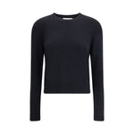 Lisa Yang Mable Sweater in black cashmere with ribbed crew neck, cuffs, and hem, showcasing a regular fit and monochrome design.