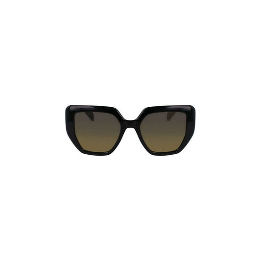 Liu Jo Black Bio Injected Women Sunglasses with chic square lenses and sustainable materials, featuring a vibrant yellow tint.