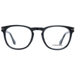 Longines Black Men Glasses Frame in durable plastic with full-rim design, suitable for everyday wear, includes branded case for protection.