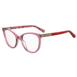 Love Moschino Multicolor Acetate Frames with red and black design, perfect for women. Size: 52/18/140mm. Fashionable eyewear.