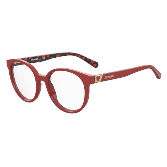 Love Moschino Multicolor Acetate Glasses (Frames), stylish women's eyewear with heart details, size 52/18/140mm.