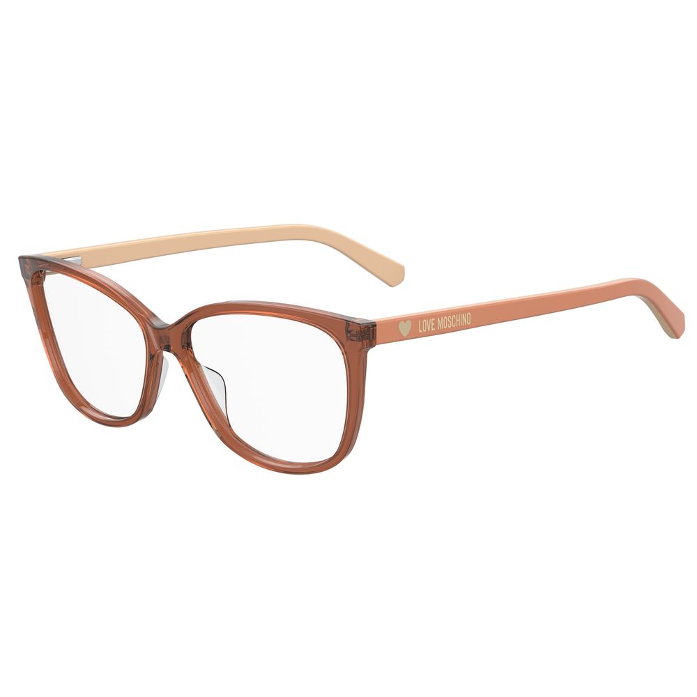 Love Moschino Red Acetate Frames MOL546-2LF in brick color, 55/14/140mm, women's glasses.