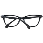 Lozza Black Women Glasses Frame in acetate, full-rim style with demo lenses, size 51-17-140, featuring a spring hinge for comfort.