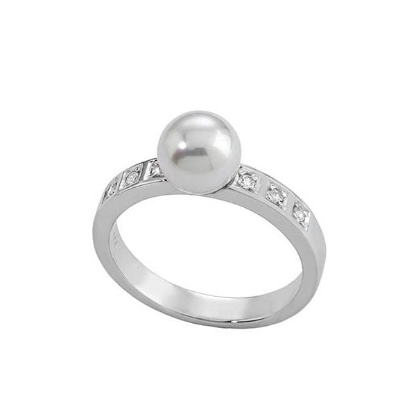 MAJORICA JEWELRY Mod. 12563.01.2.913.010.1 elegant pearl ring with diamond accents