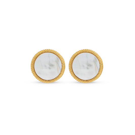 Gold and silver round earrings from MAJORICA JEWELRY Mod. 17785.00.1.E00.906.1.