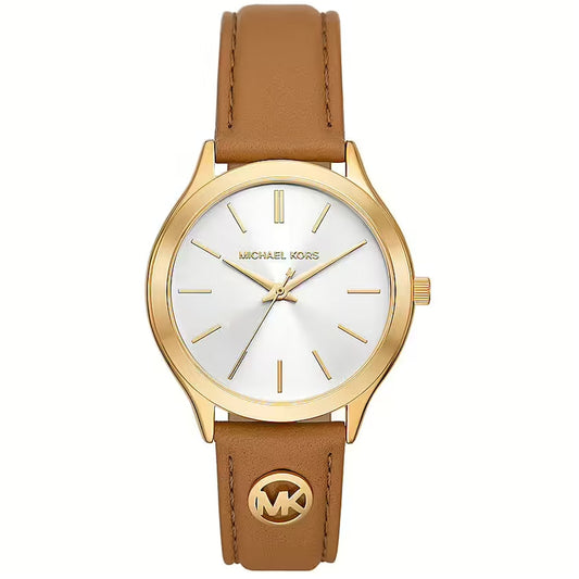 MICHAEL KORS WATCHES Mod. MK7465 with 38mm case in official packaging for ladies, featuring a stylish leather strap and gold accents.