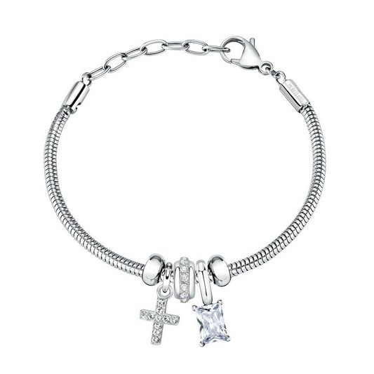 MORELLATO MOD. SCZ1314 silver bracelet for ladies, featuring elegant design with cross and jewel charms.