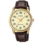 CASIO COLLECTION Mod. ONLY TIME GOLD. LEATHER - CHAMPAGNE MTP-V001GL-9BUDF