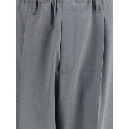 Magliano Gray Polyester Casual Pants with elastic waistband and contemporary baggy-cut design, ideal for a relaxed and stylish look.