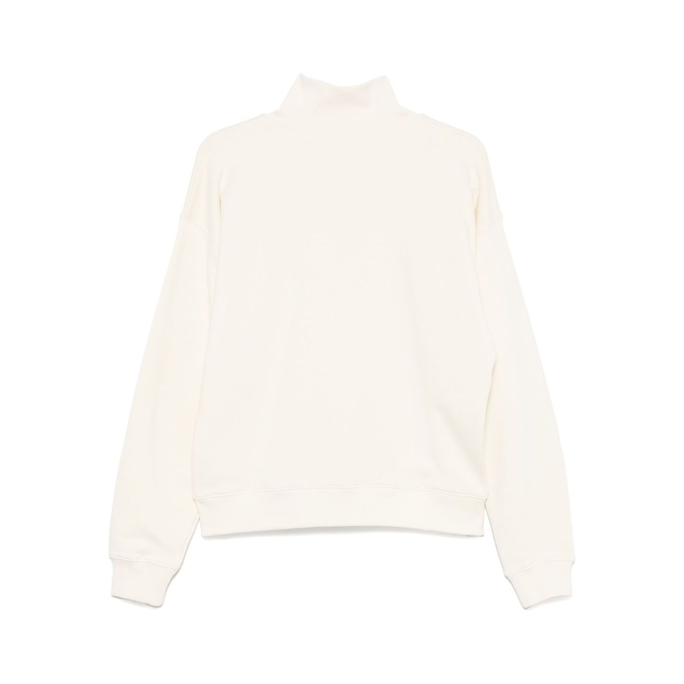 Maison Kitsuné MAISON KITSUNE' Sweaters White with beige half front zip, long sleeves, fox motif, ribbed cuffs, Double Bold Fox Head.