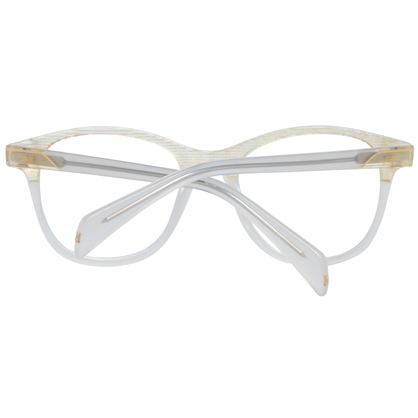 Maje Beige Acetate Glasses (Frames) for women, multicolor trapezium style, full-rim, 48-18-140 dimensions, branded case included.