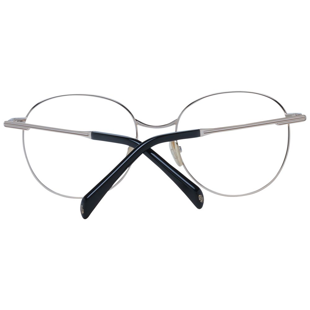Maje Black Women Glasses Frame, full-rim round style, metal black frame with demo plastic lenses, size 55-19-140 suitable for women.