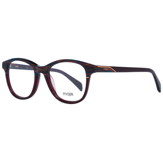 Maje Brown Acetate Glasses (Frames) for women in full-rim style, featuring a brown acetate frame and demo plastic lenses.