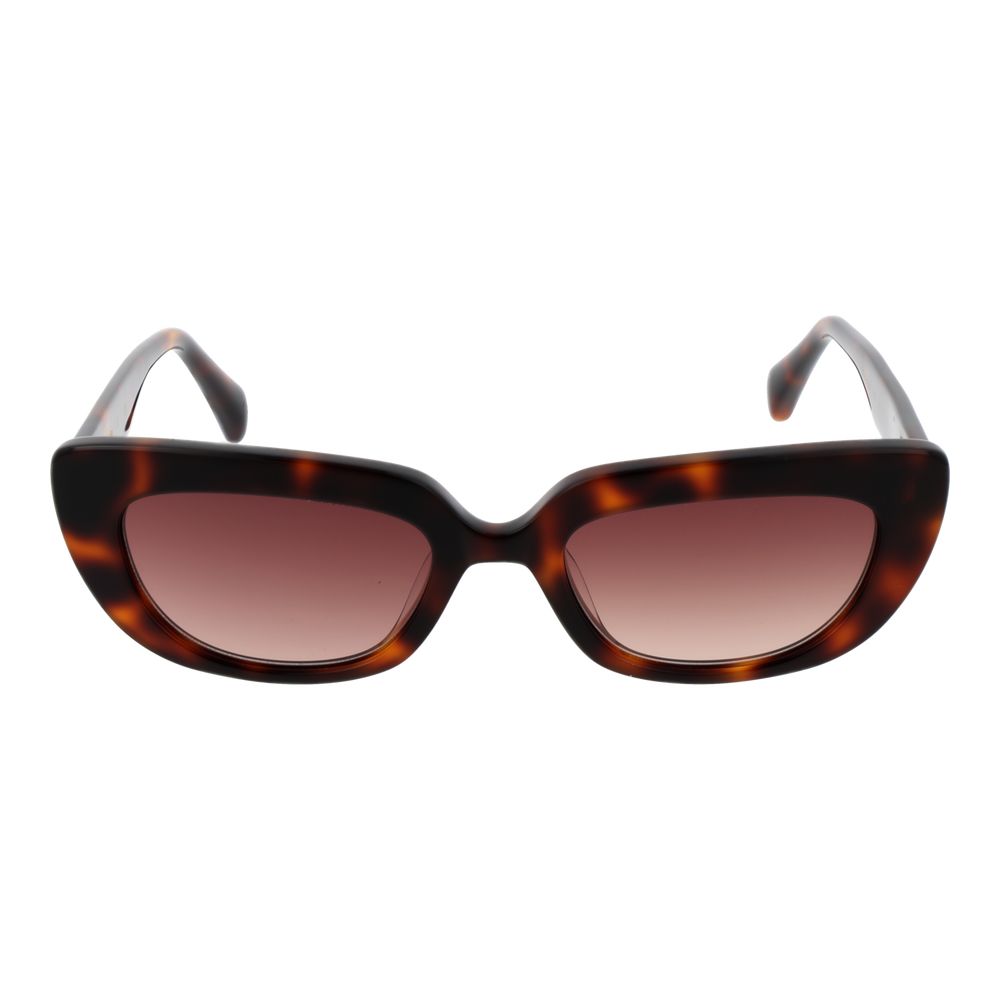 Maje Brown Women Sunglass in acetate cat eye style with full-rim design, 100% UVA & UVB protection, brown lenses, and branded case.