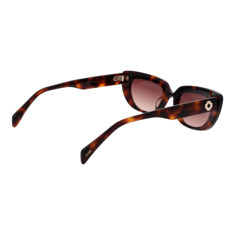 Maje Brown Women Sunglass, cat eye style with full-rim acetate frame, brown lenses, UV protection, 50-19-140 size.