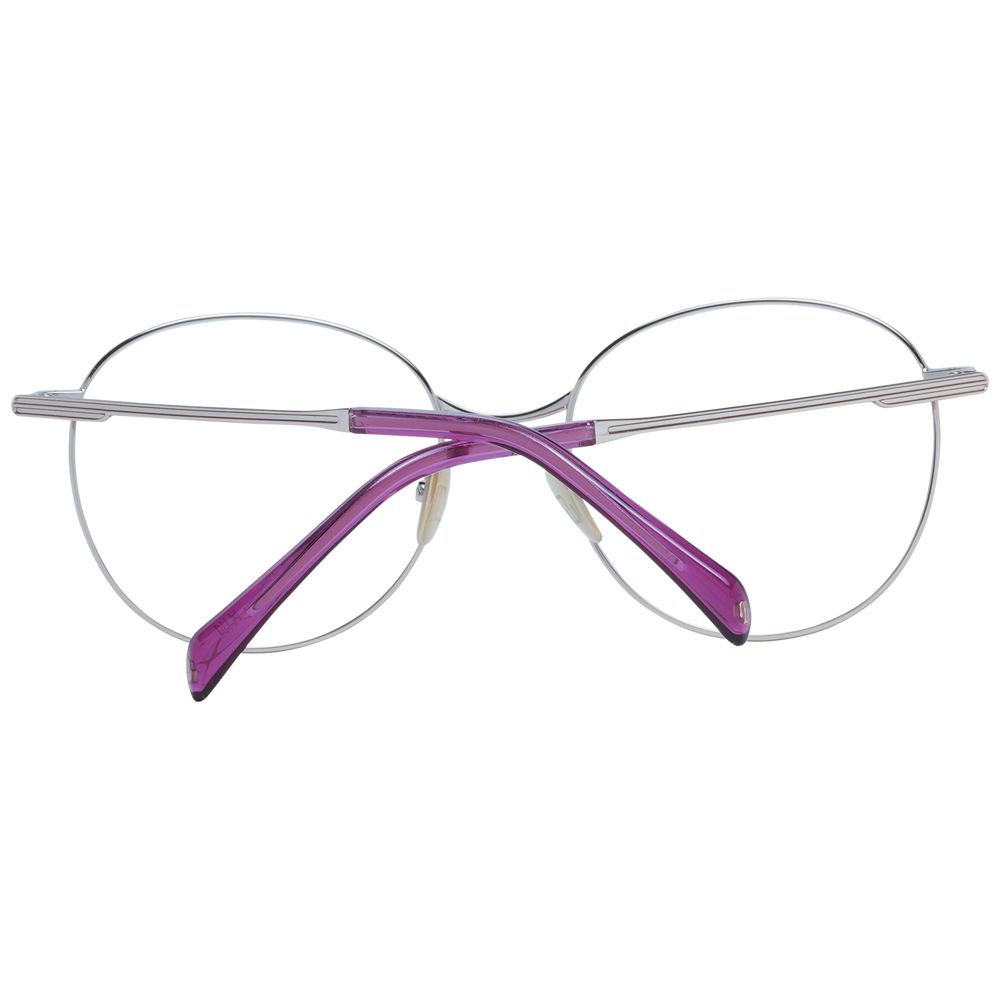 Maje Purple Women Glasses Frame, full-rim metal, round style, demo lenses, includes branded case, stylish and lightweight eyewear.