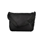 Mandarina Duck Black Polyester Handbag with adjustable strap, external pockets, phone holder, contrasting details, and zip closure.