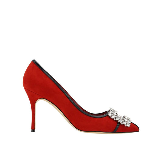 Manolo Blahnik Red Leather High Heel Pumps