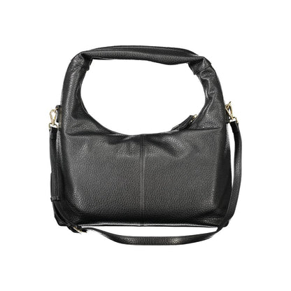 Mario Valentino Black Polyethylene Women Handbag with single handle and shoulder strap