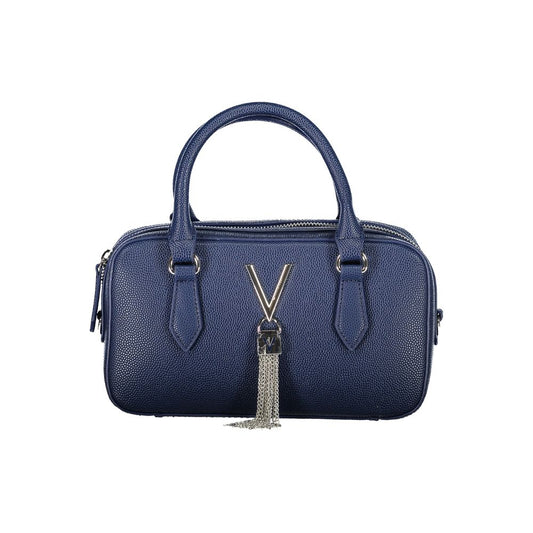 Mario Valentino Blue Polyethylene Women Handbag with dual handles and tassel detail