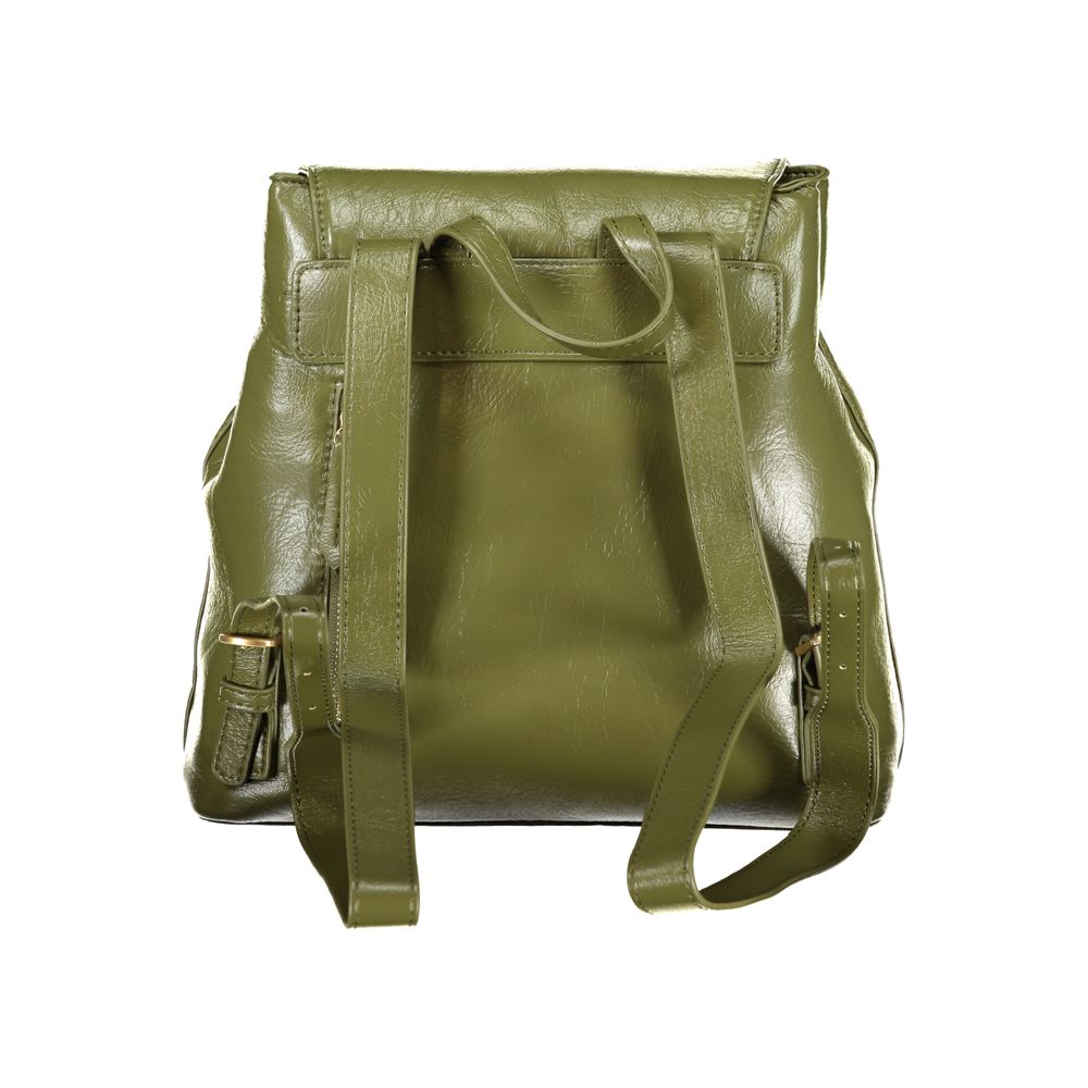Mario Valentino Green Polyethylene Backpack with adjustable straps and external pocket