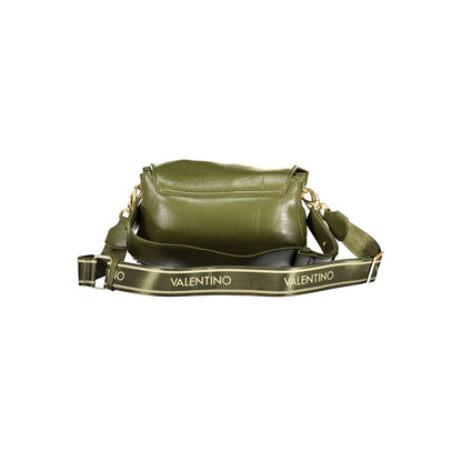 Mario Valentino Green Polyethylene Handbag with removable handle and adjustable strap, featuring compartments and logo detailing.