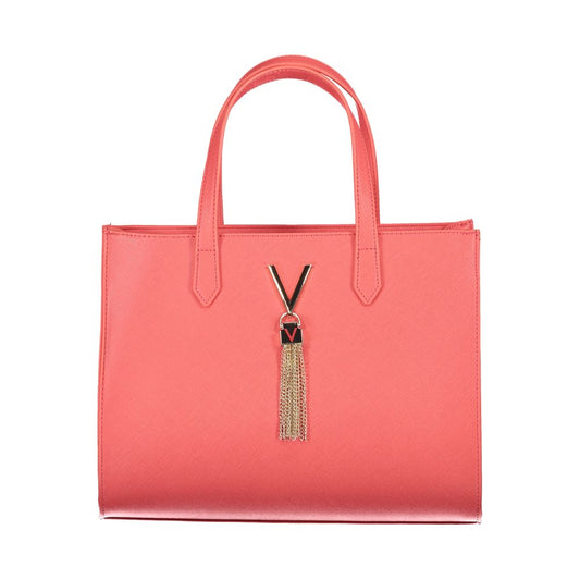 Mario Valentino Pink Polyethylene Handbag with 2 handles, adjustable shoulder strap, internal pockets, logo, and zip closure.