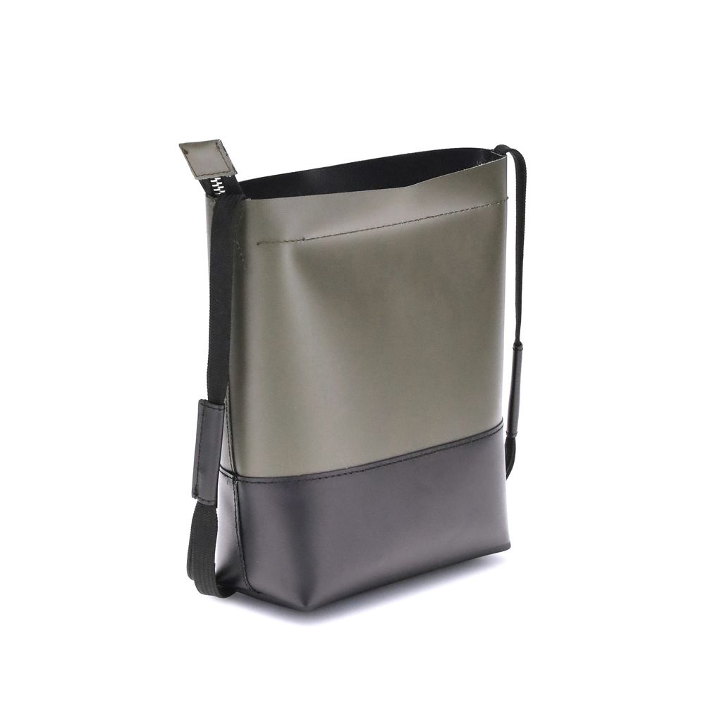 Marni Colorblock Shoulder Bag with adjustable ribbon strap, featuring palladium metal and Marni logo. Polyester, AW25.