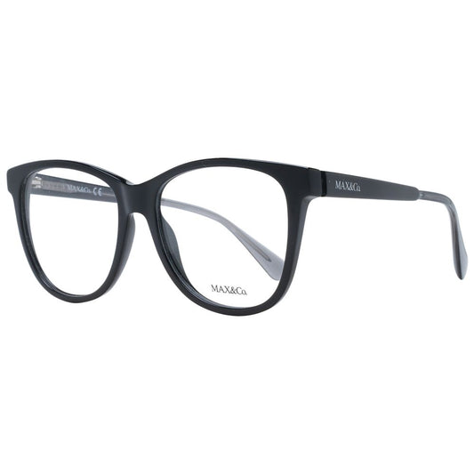 Max & Co Black Women Glasses Frame in full-rim black plastic with demo lenses, size 54-16-140, includes branded case.