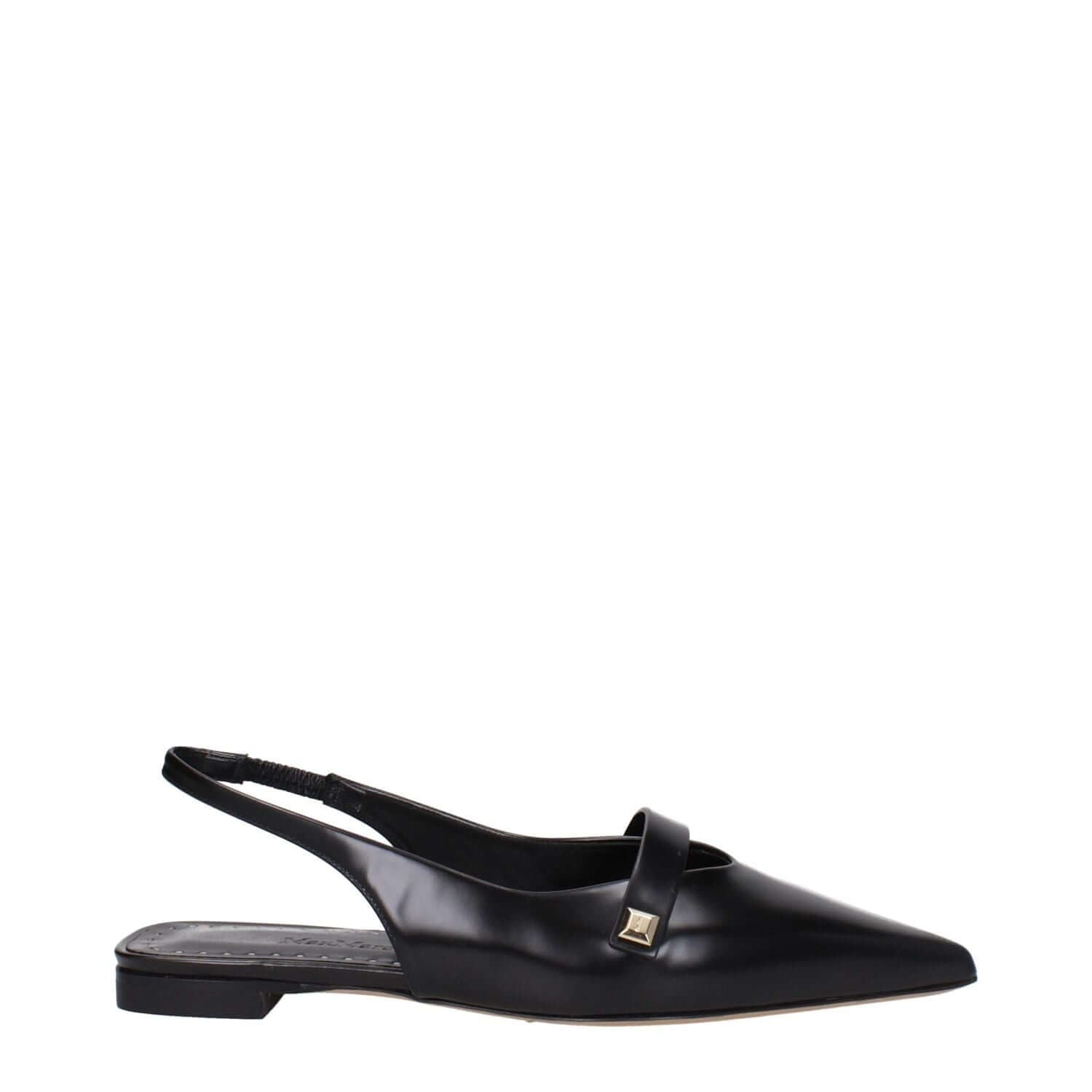 Max Mara Black Leather Ballet Flats