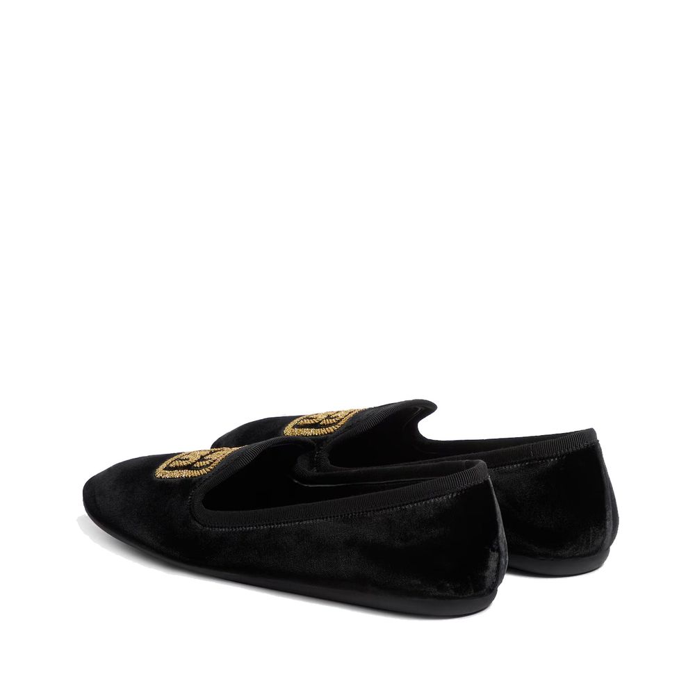 Miu Miu Black Fabric Moccassin