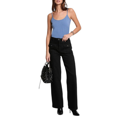 Morgan De Toi Blue Cotton Tank Tops