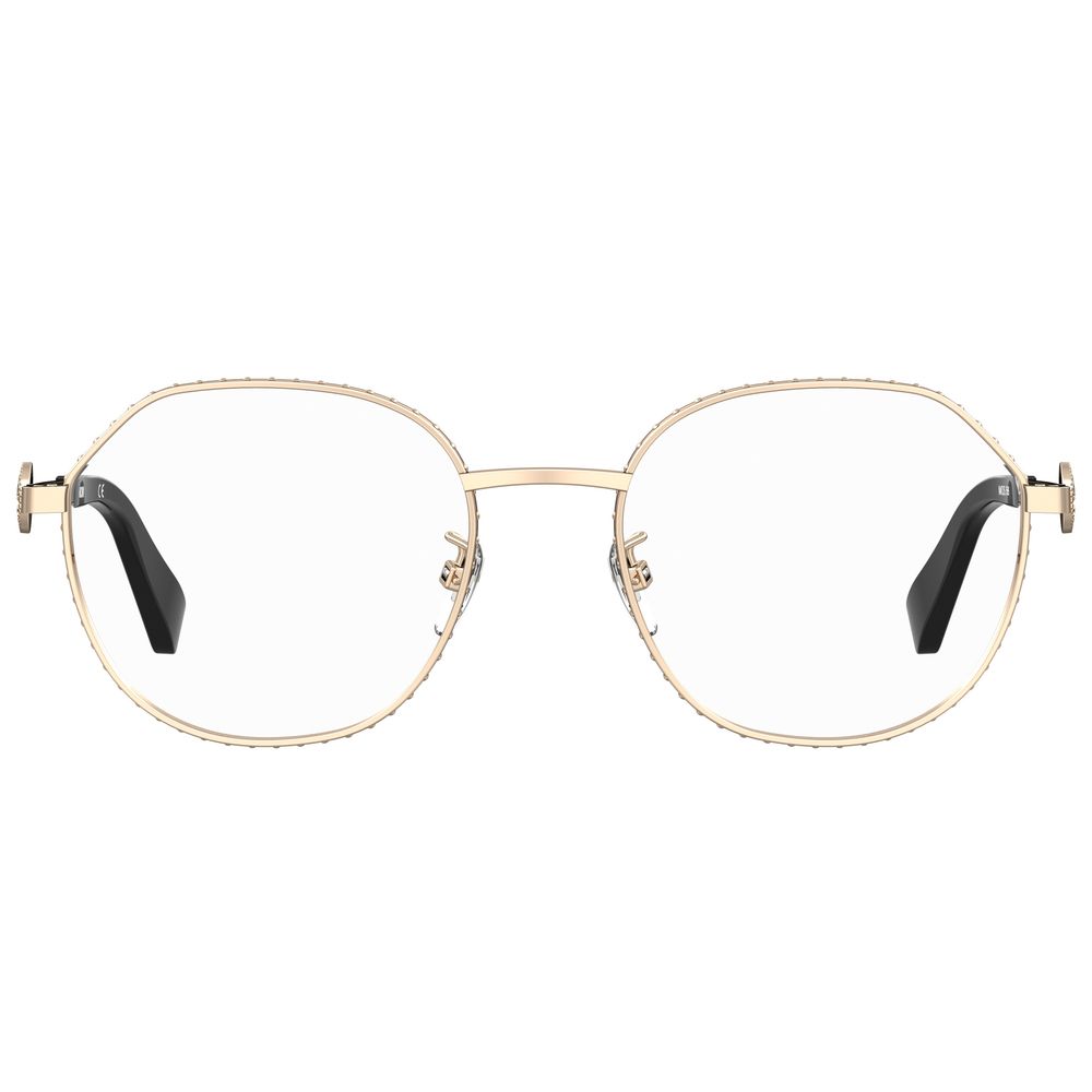 Moschino Rose Gold Metal Frames MOS586-000 women's eyeglasses, square design, metal material, rose gold color, size 52/18/140 mm