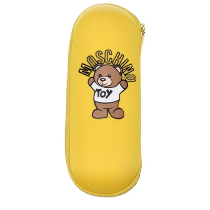 Moschino Yellow Polyester Umbrella case with bear logo, casual style with clips closure, model 8351SUPERMINIU, MPN F81733.