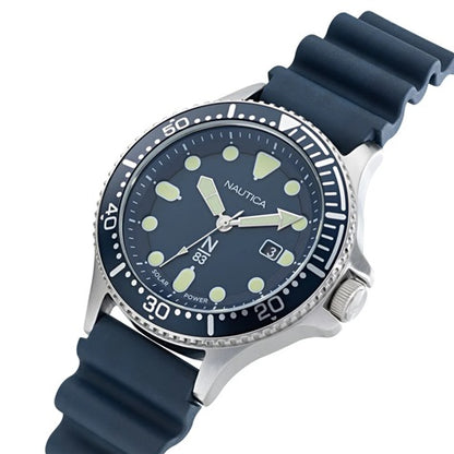 NAUTICA Mod. NAPCBS304 Gent's Quartz Analog Water-Resistant Watch with Blue Dial and Bracelet, 43 mm Case