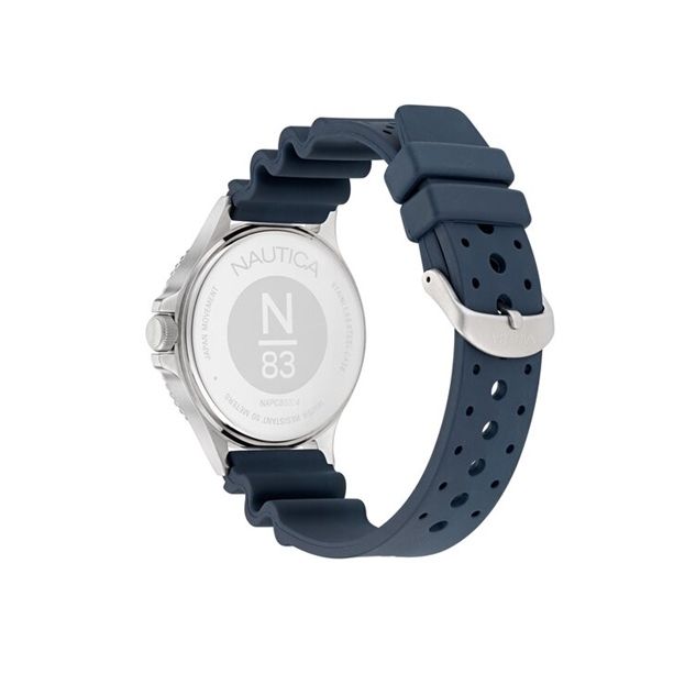 NAUTICA Mod. NAPCBS304 Gent's quartz analog watch with 5 ATM water resistance, mineral dial, 43mm case, official box packaging.