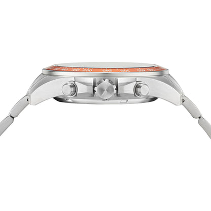 Side view of NAUTICA Mod. NAPOBF117 quartz analog watch with multifunction features, 47mm case, and official packaging.