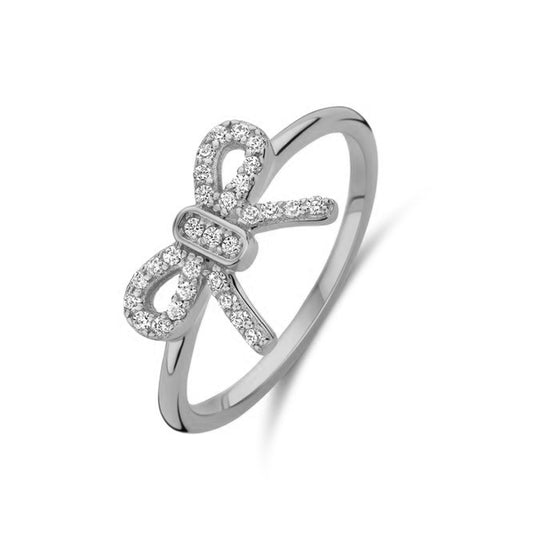 Elegant diamond ring design from NEW BLING Mod. 9NB-1552-58 with bow-shaped detailing, perfect for unique statement jewelry.