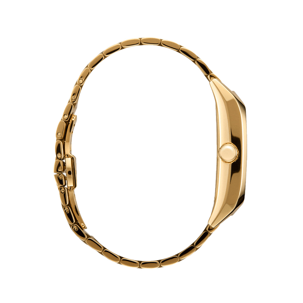 Side view of NIXON WATCHES Mod. A1441-5324 featuring a gold band and slim design.