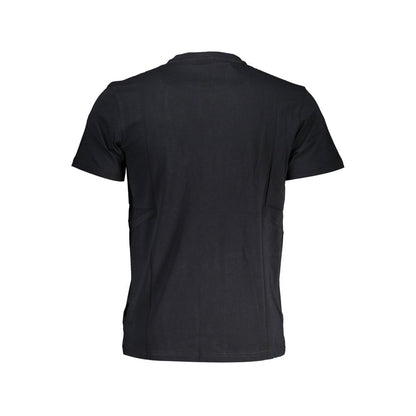 Napapijri Black Cotton Men T-Shirt shown from the back